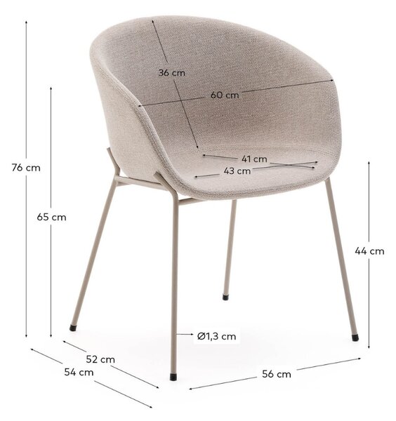 Béžová čalouněná jídelní židle Kave Home Yvette