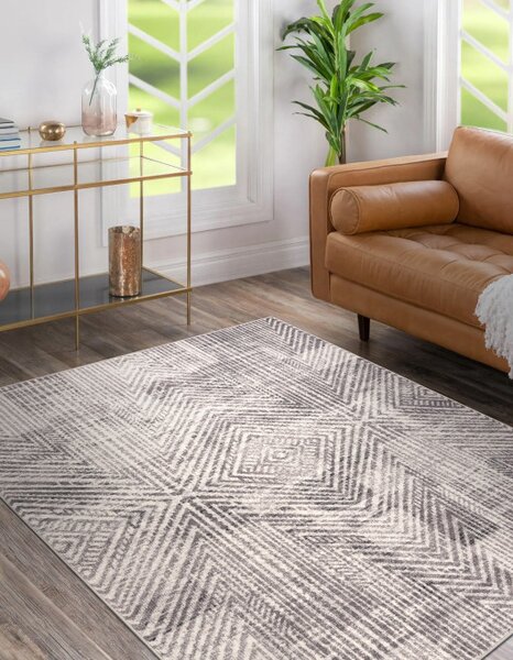 Koberec ANGEL 7890 / 52042 rybí kost, chevron béžový / šedý