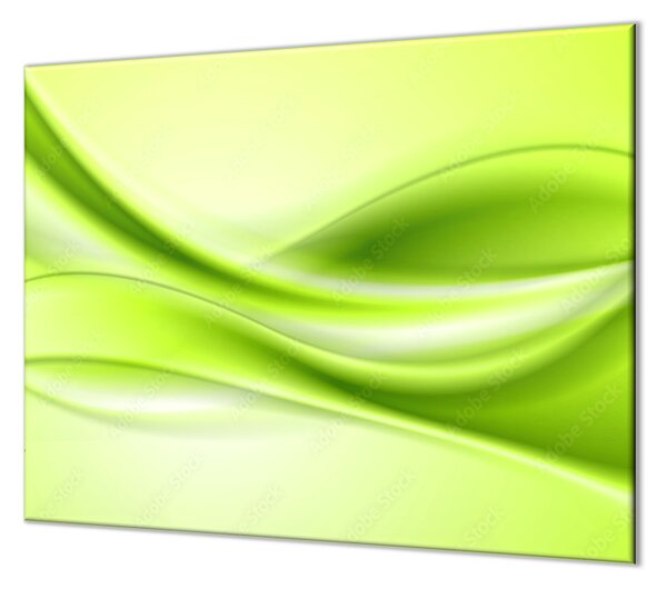 Ochranná deska zelená abstraktní vlna - 40x60cm / S lepením na zeď