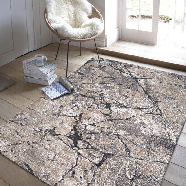 Makro Abra Moderní kusový koberec Panamero 25 Mramor Kámen hnědý Rozměr: 80x150 cm