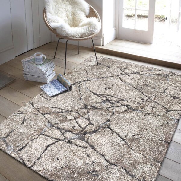 Makro Abra Moderní kusový koberec Panamero 25 Mramor Kámen béžový Rozměr: 160x220 cm