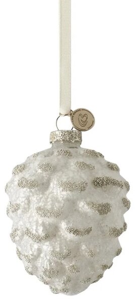 Lene Bjerre Skleněná ozdoba Norille Pinecone - Off White LB316
