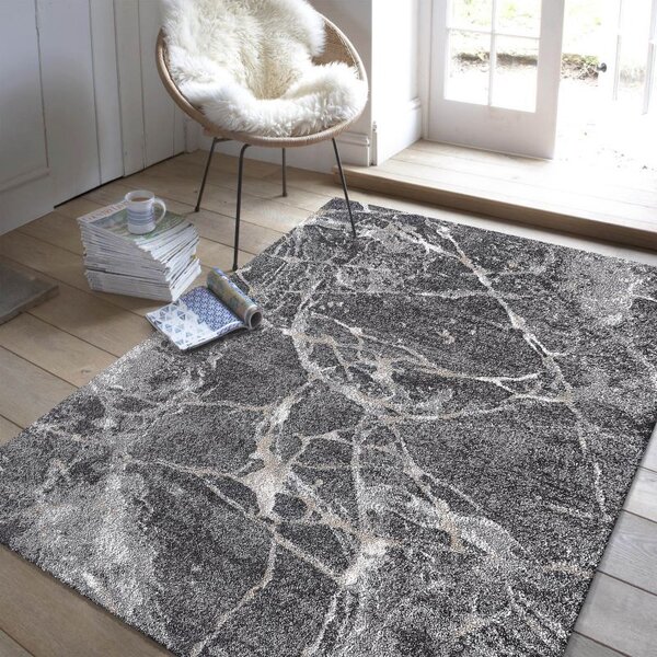 Makro Abra Moderní kusový koberec Panamero 25 Mramor Kámen šedý Rozměr: 80x150 cm