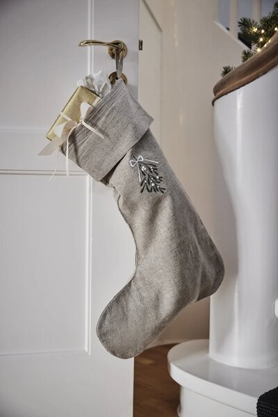 Lene Bjerre Lněná vánoční punčocha Missine Linen LB317