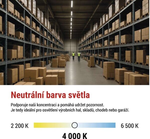 EMOS LED prachotěsné svítidlo DUSTY 50W neutrální bílá, 6500 lm, IP65