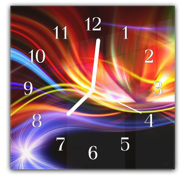 Nástěnné hodiny 30x30cm abstraktní vlna barevný design - plexi
