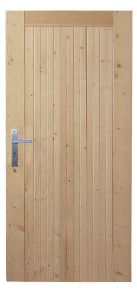 Vedlejší vchodové dveře Woodisol, 70 P, 700 × 1970 mm, masivní dřevo, pravé, smrk, plné