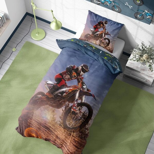 Bavlněné ložní povlečení Motokros - 100% bavlna Renforcé - 70x90 cm + 140x200 cm