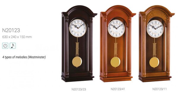 Kyvadlové nástěnné hodiny NR20123/41 JVD řízené rádiovým signálem 63cm