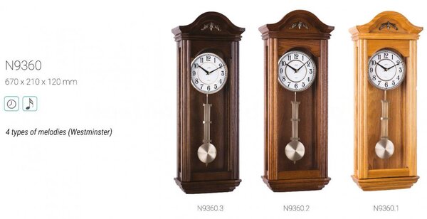 Kyvadlové nástěnné hodiny N9360.3 JVD 67cm