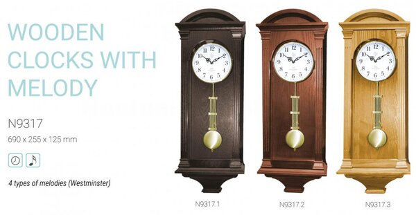 Kyvadlové nástěnné hodiny N9317.2 JVD 69cm