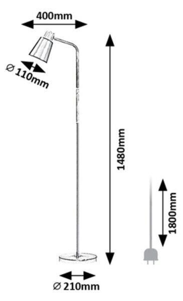 Rabalux 98074003 stojací lampa Azim E27