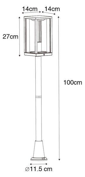 Vintage venkovní stojací lampa starožitné zlato 100 cm IP44 - Charlois