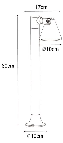 Moderní venkovní sloupkový svítidlo rezavě hnědý 60 cm IP44 nastavitelný - Ciara