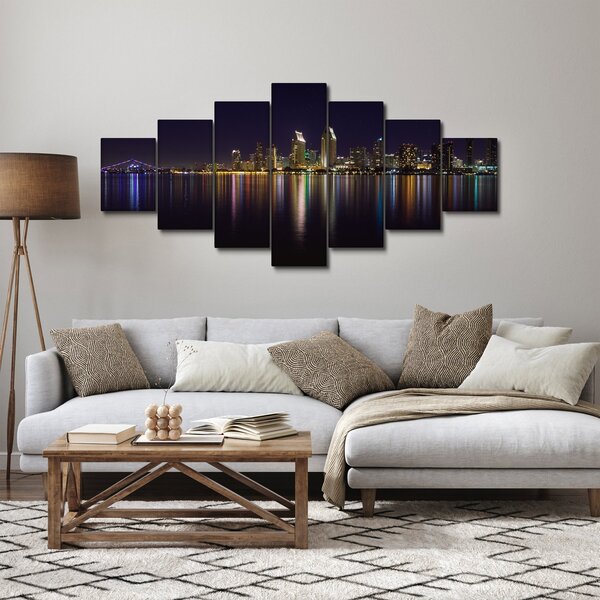 Obraz nočního města (210x100 cm)