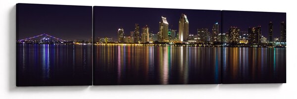 Obraz nočního města (170x50 cm)