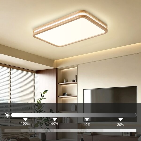 Brilagi - LED Stmív. svítidlo MOLINA SQUARE LED/54W/230V dub 60x40 cm + DO