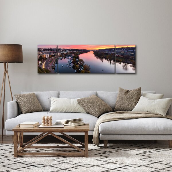 Obraz noční Prahy (170x50 cm)
