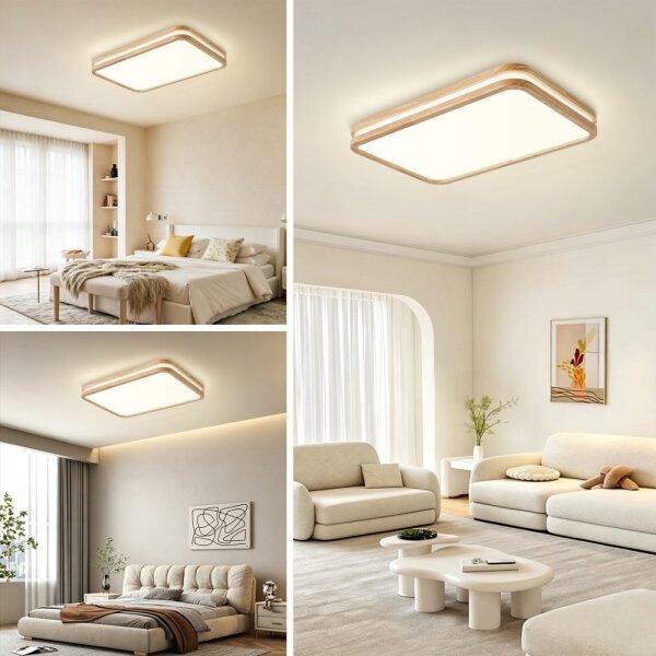 Brilagi - LED Stmív. svítidlo MOLINA SQUARE LED/54W/230V dub 60x40 cm + DO