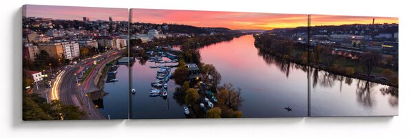 Obraz noční Prahy (170x50 cm)