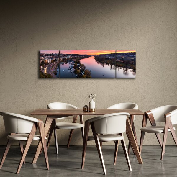 Obraz noční Prahy (170x50 cm)