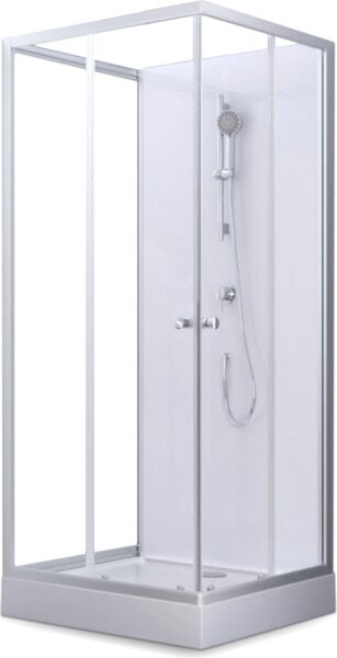 Kompletní sprchový kout MARWELL Kompletní sprchový kout White Dream 90 x 90 x 200 cm - kompletní sada včetně sprchové vaničky a baterie - oboustranná montáž - vysoce kvalitní hliníkový profilový systém