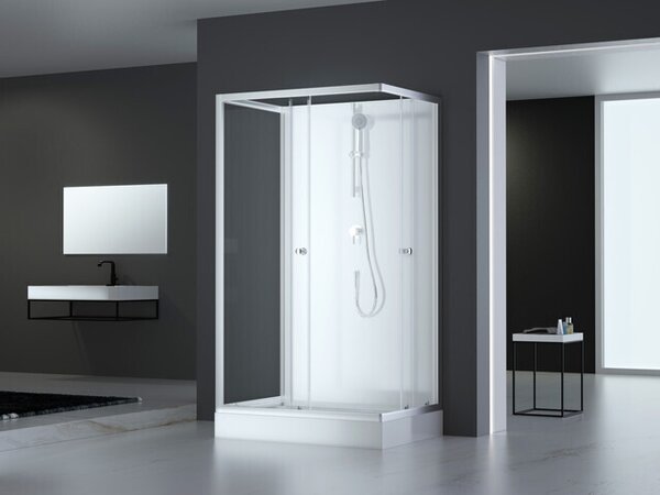 Kompletní sprcha MARWELL Kompletní sprcha White Dream 80 x 110 x 200 cm - Kompletní sada vetn sprchové vaniky a baterie - oboustranná instalace