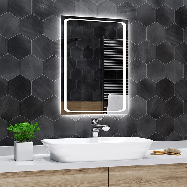 Koupelnové zrcadlo s LED podsvícením BARCELONA šířka: 40 cm, výška: 50 cm