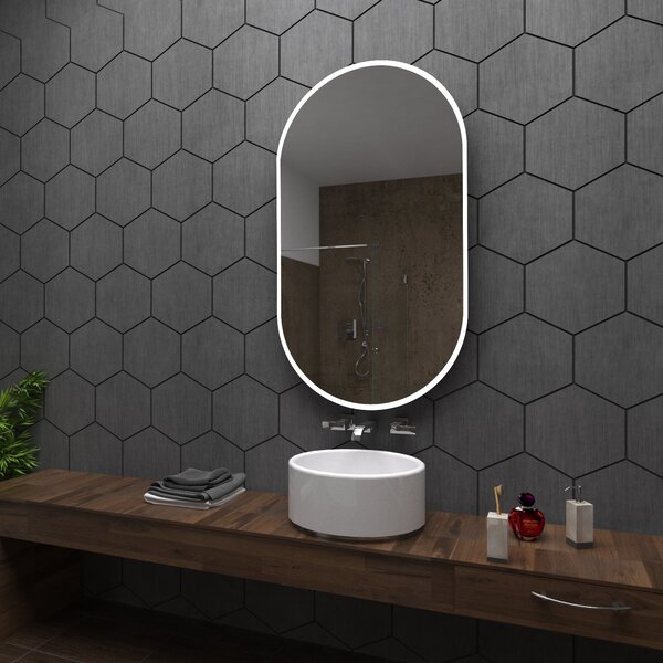 Koupelnové zrcadlo s LED podsvětlením 60x105 cm HAMBURG
