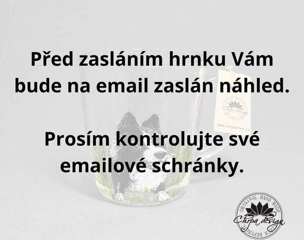 Skleněný hrnek - NA ZAKÁZKU - mazlíček dle fotografie - ZÁLOHA