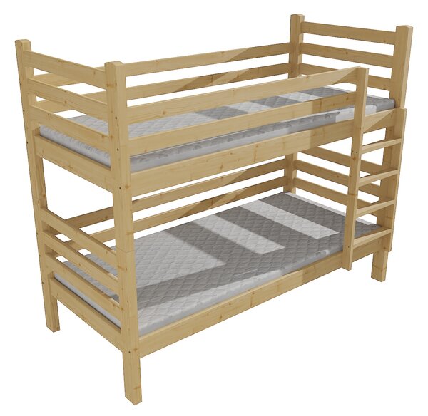 Vomaks Patrová postel M 007 NEW* Rozměr: 90 x 190 cm, Barva: surové dřevo, Prostor mezi lůžky: 80 cm
