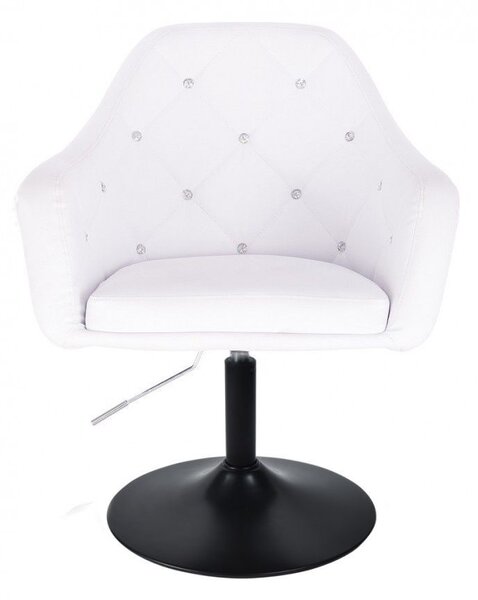 LuxuryForm DESIGN Křeslo ROMA na černém talíři - bílé