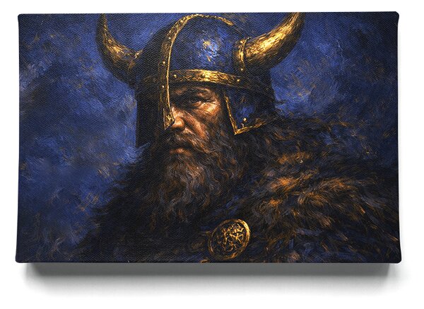 KRAFTHOUSE.EU Zlatý Viking – Vládce Severu – obraz na plátně Premium Canvas | 100% bavlna | Různé rozměry Velikost: 30 x 20 cm