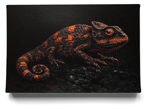 KRAFTHOUSE.EU Ohnivý Chameleon – obraz na plátno Premium Canvas | 100% bavlna | Různé rozměry Velikost: 30 x 20 cm