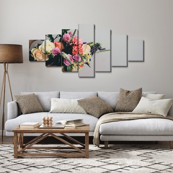 Obraz koše s květinami (210x100 cm)