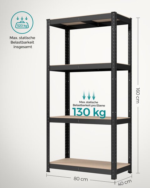 Regál 160x80x40 cm GLR044B01