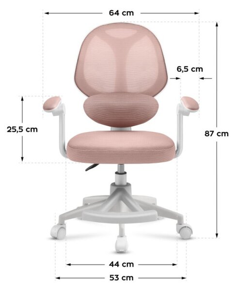 Dětská otočná židle Mark Adler Junior 4.5 Pink