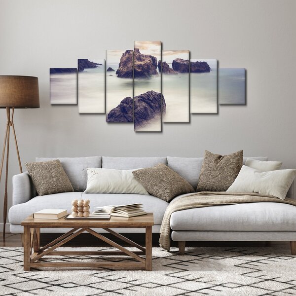 Obraz útesů v mlze (210x100 cm)