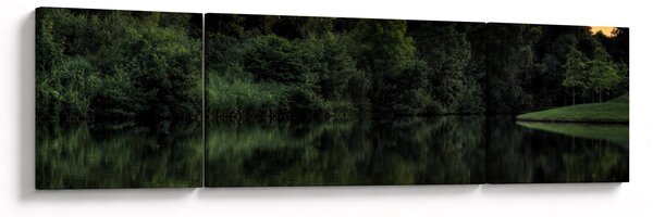 Obraz jezera u lesa (170x50 cm)