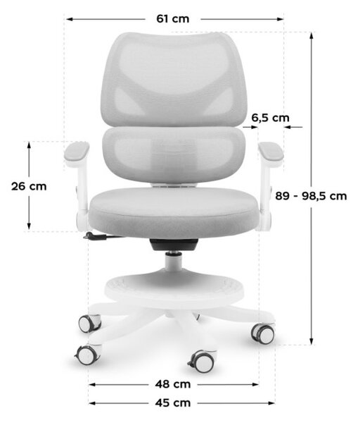 Dětská otočná židle Mark Adler Junior 5.3 Grey