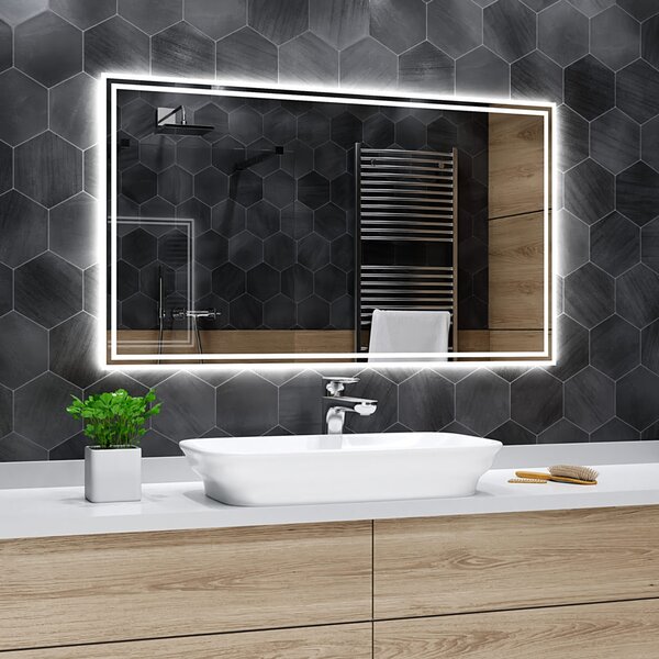 Koupelnové zrcadlo s LED podsvícením WIEDEN šířka: 80 cm, výška: 40 cm