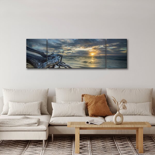 Obraz moře se západem slunce (170x50 cm)