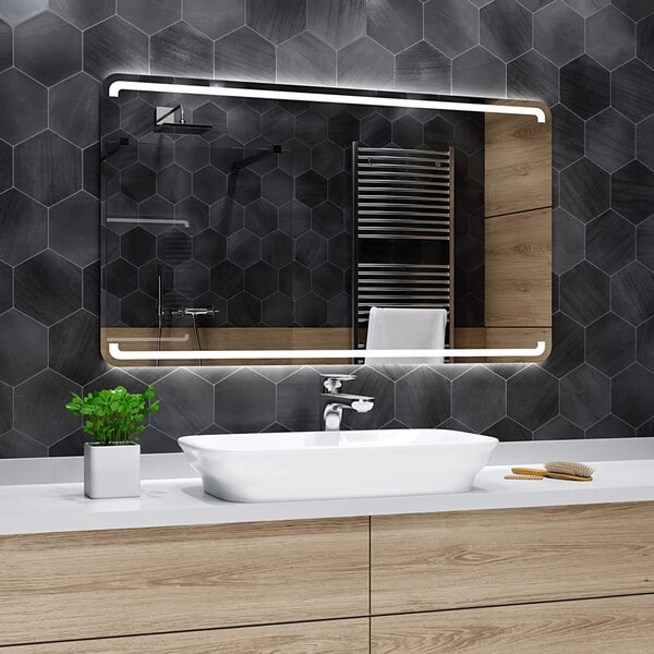 Koupelnové zrcadlo s LED podsvícením MEDIOLAN šířka: 40 cm, výška: 60 cm