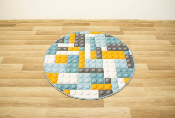 Dětský koberec kostky lego orange kruh