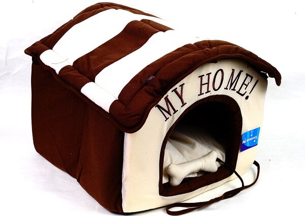 Domek pro psy MY HOME - 40x40x34 cm (Příjemné místo pro vašeho psího přítele. Nápaditý, kvalitní a velmi pohodlný domek pro psy s nápisem „MY HOME“ je ideální volbou pro ty, kteří chtějí pro svého mazlíčka něco netradičního, ale zároveň komfortního.)