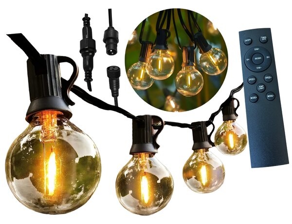 JAKS Zahradní světelný řetěz 36 LED 20 m
