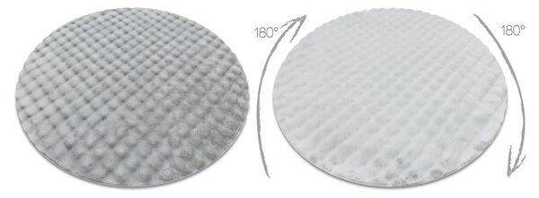Koberec BUBBLE stříbrný 21 strukturální 3D, kruh