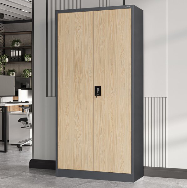 Kancelářská skříň na dokumenty antracitová / dub sonoma: Eco Design JAN 900 x 1850 x 400 mm