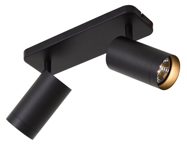 Moderní stropní svítidlo černé se 2 světly GU10 70mm - Jeana Luxe