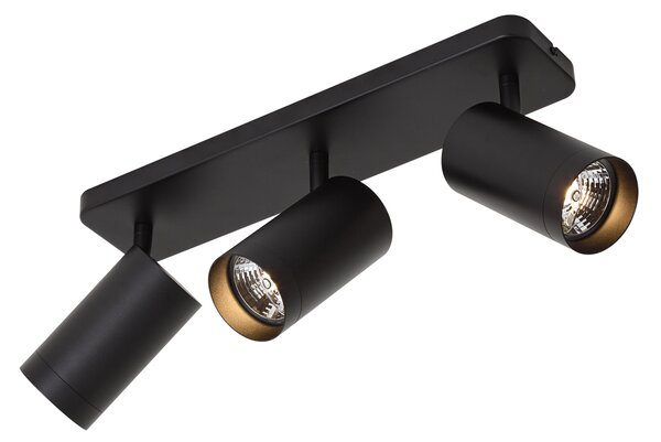 Moderní stropní svítidlo černé 3-světelné GU10 70mm - Jeana Luxe